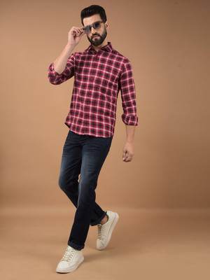 CRIMSOUNE CLUB Men Checkered Casual Multicolor Shirt