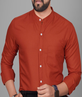 Voroxy Men Solid Casual Red Shirt