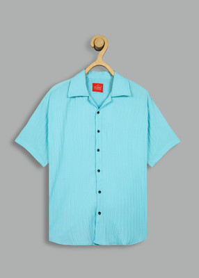 Surhi Men Striped Casual Light Blue Shirt