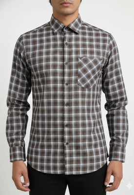 Najira Men Printed Casual Brown Shirt