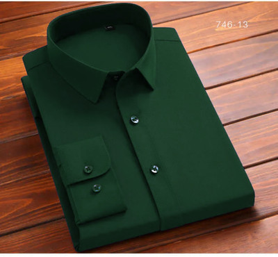 UGAMCREATIONS Men Solid Casual Black Shirt