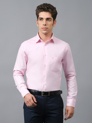 CANTABIL Men Self Design Formal Pink Shirt