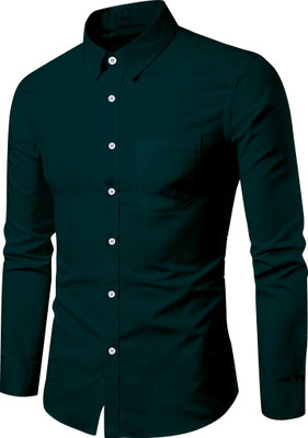 DORAEMON FASHION Men Solid Casual Green Shirt
