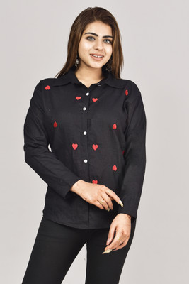 buaGi collection Women Printed Casual Black Shirt