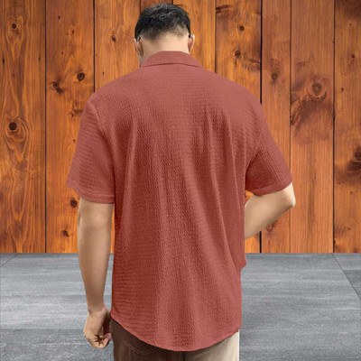 SHIVAY TREND Men Self Design Casual Brown Shirt
