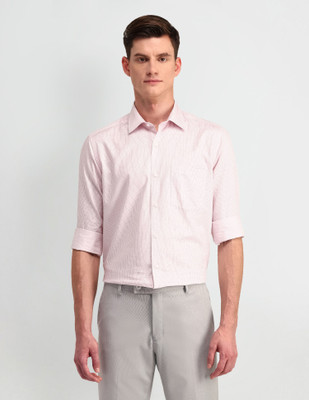 ARROW Men Checkered Formal Red Shirt
