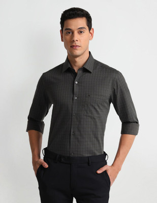 ARROW Men Checkered Formal Grey Shirt