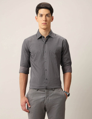 ARROW Men Printed Formal Grey Shirt