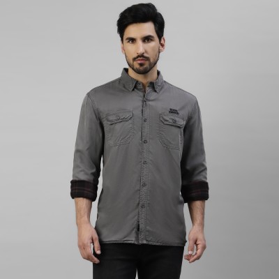 ROYAL ENFIELD Men Solid Casual Grey Shirt