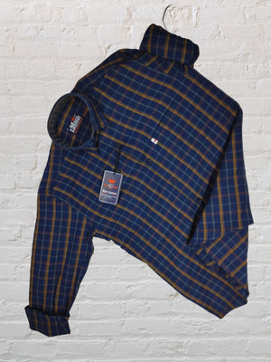 VK CREATTION Men Striped Casual White, Dark Blue, Yellow Shirt