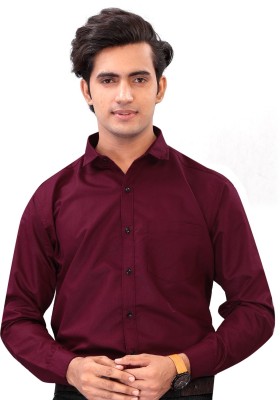 nirmal creation Men Solid Formal Maroon Shirt