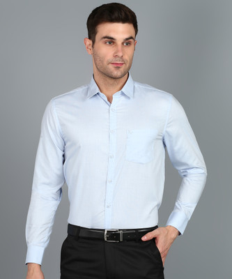 SAM & JACK Men Solid Formal Light Blue Shirt