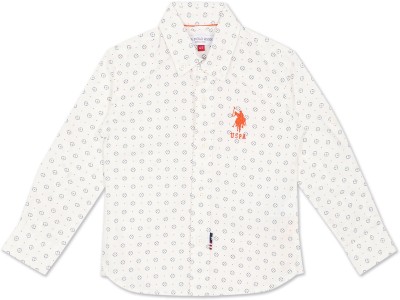 U.S. POLO ASSN. Baby Boys Printed Casual White Shirt