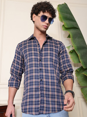 METRONAUT Men Checkered Casual Red, Blue Shirt