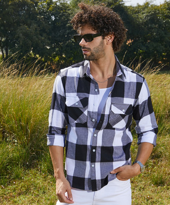 CAMPUS SUTRA Men Color Block Casual Blue Shirt