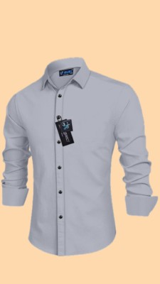 ISUEL FAB Men Solid Casual Grey Shirt