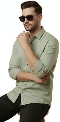 NAMORA Men Solid Casual Light Green Shirt