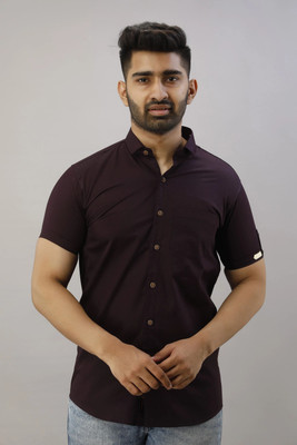 Lee Cross Men Solid Casual Purple Shirt