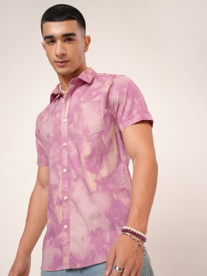 HIGHLANDER Men Dyed/Ombre Casual Purple Shirt