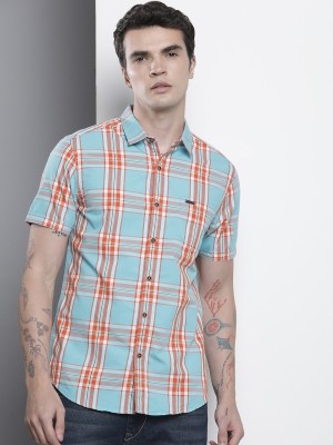 The Indian Garage Co. Men Checkered Casual Blue Shirt