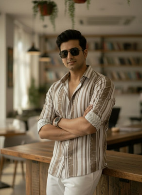 INDICLUB Men Self Design Casual Multicolor Shirt