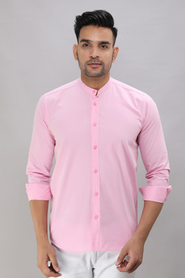 Pactimo Men Solid Casual Pink Shirt