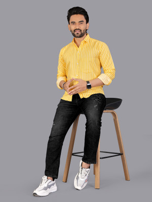 DISHANK CREATION Men Printed Casual Light Green Shirt