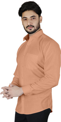 Live Trendz Men Solid Casual Pink Shirt