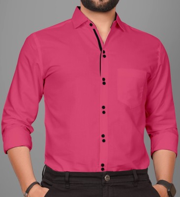 GLOBAL NOMAD Men Solid Casual Pink Shirt