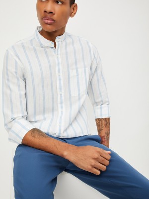 MAX Men Solid Casual Blue Shirt