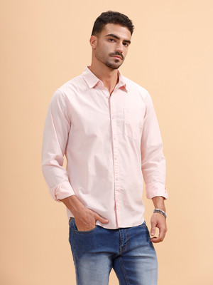 WROGN Men Solid Casual Pink Shirt
