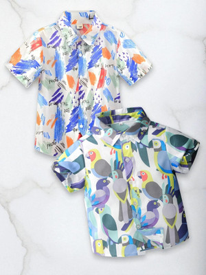 KHODAL TRENDZ Boys Printed Casual Multicolor Shirt