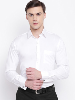 Hancock Men Solid Formal White Shirt