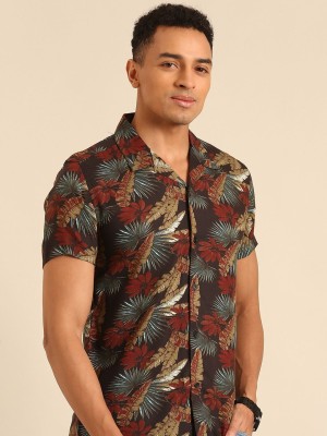 BEING HUMAN Men Floral Print Casual Black Shirt