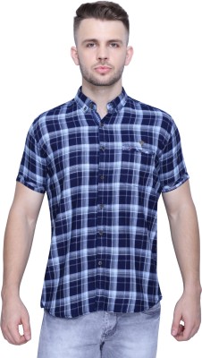 KUONS AVENUE Men Checkered Casual Grey Shirt