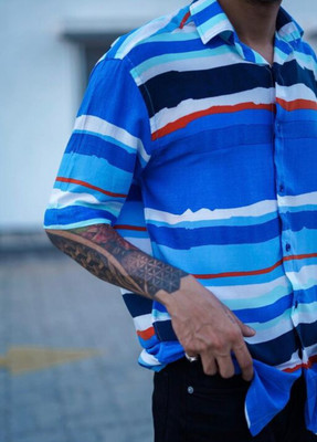 ristey Men Color Block Casual Multicolor Shirt