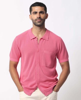 RARE RABBIT Men Solid Casual Pink Shirt