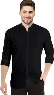 VTEXX Men Solid Casual Black Shirt