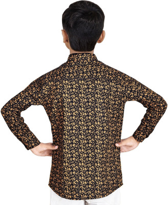 Made In The Shede Boys Printed Casual Brown Shirt