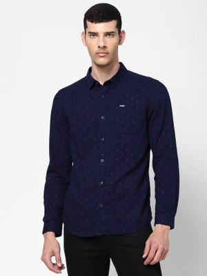 Wrangler Men Printed Casual Brown Shirt