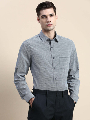 INVICTUS Men Printed Formal Dark Blue Shirt