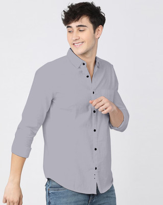 Yaara fashion Men Solid Casual Grey Shirt