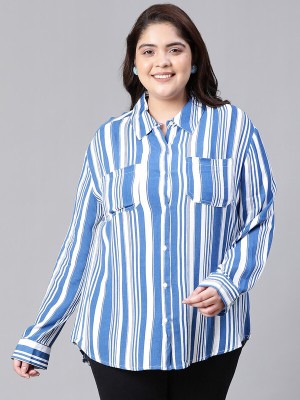 OXOLLOXO Women Printed Casual Blue Shirt