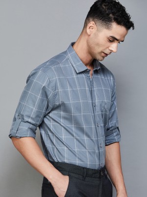 CODE by Lifestyle Men Checkered Casual Grey, White Shirt