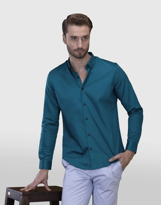 Dark Age Men Solid Formal Blue Shirt