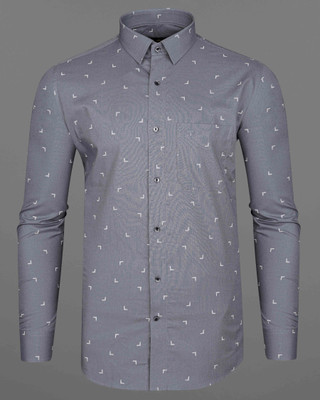 french crown Men Printed Casual Grey Shirt