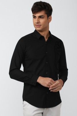 Simon Carter London Men Solid Casual Black Shirt