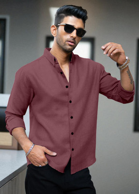 Yanthi Trend Men Solid Casual Maroon Shirt