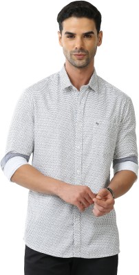 Classic Polo Men Printed Casual Grey, White Shirt