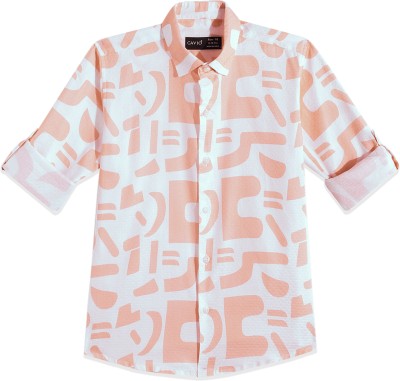 CAVIO Boys Printed Casual Pink, White Shirt